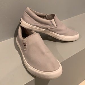DEREK LAM Canvas Slip On Sneakers, Light Grey, Size 10